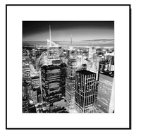New York at Night: Framed Black and White Photography Print