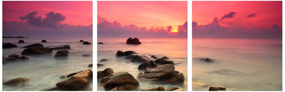 Pink Sunset Over Rocks