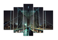 Brooklyn Night - 5 Panel Canvas Print - 5 Panel Canvas Wall Art