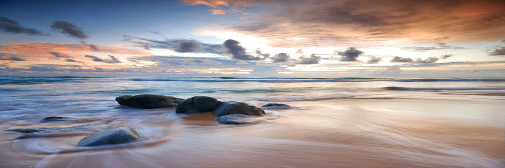 The Sea at Sunset - Photography Print on Canvas - Canvas Panoramic Wall Art