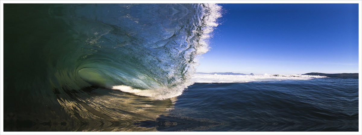 Curling Wave No. 2 - Photography Print on Canvas - Canvas Panoramic Wall Art