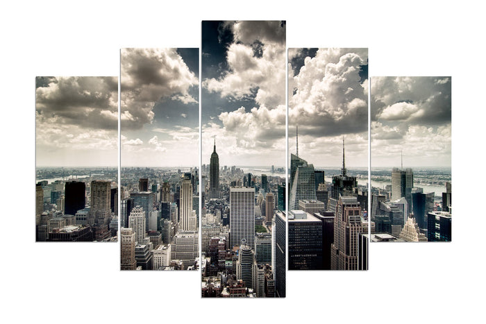 NYC New York Skyline #3 (HD Canvas 5 Panel)