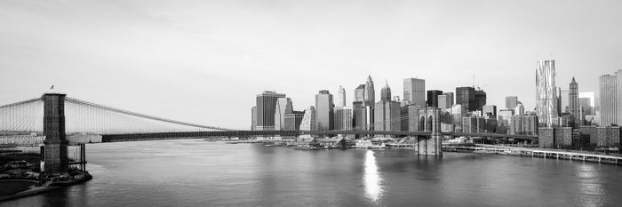 Bridge to Lower Manhattan - Photography Print on Canvas - Canvas Panoramic Wall Art