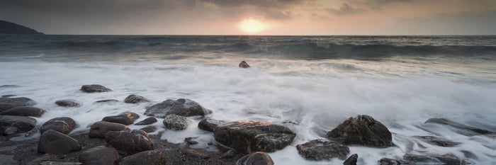 Gray Sea # 2 - Photography Print on Canvas - Canvas Panoramic Wall Art