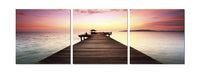 Pier in Silhouette - Photography Triptych Print - 3 Panel Landscape Photography