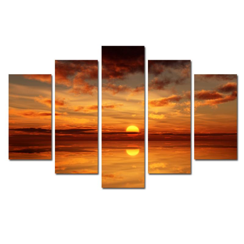 Setting Sun - 5 Panel Canvas Print - 5 Panel Canvas Wall Art