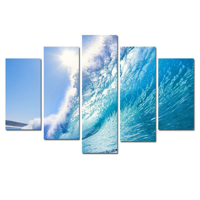 Breaking Wave - 5 Panel Canvas Print - 5 Panel Canvas Wall Art