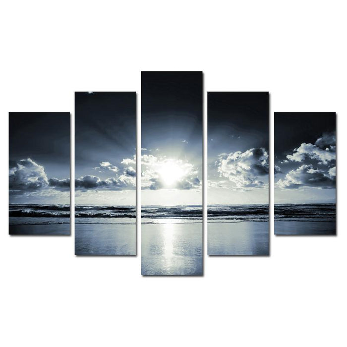 Chrome Sun - 5 Panel Canvas Print - 5 Panel Canvas Wall Art