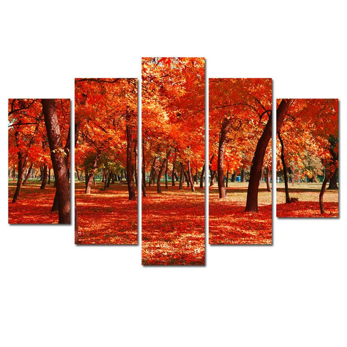 Autumn Scene - 5 Panel Canvas Print - 5 Panel Canvas Wall Art