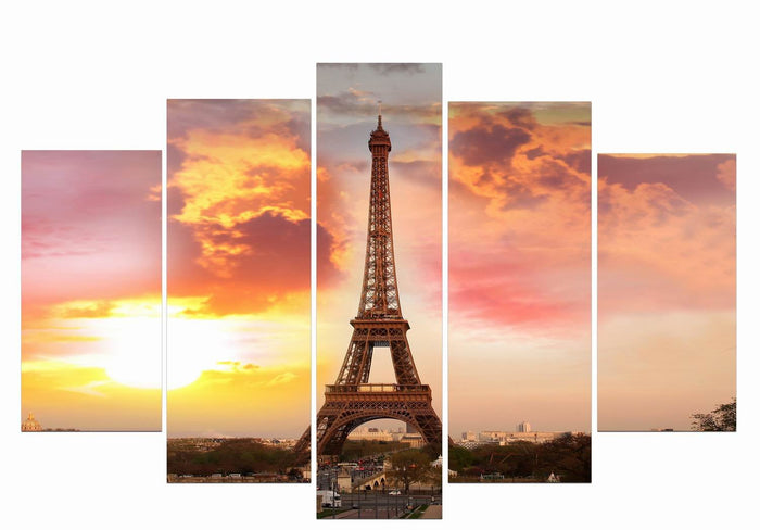 Eiffel Tower - 5 Panel Canvas Print - 5 Panel Canvas Wall Art