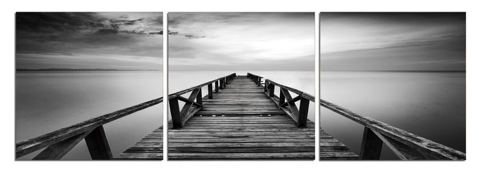 Pier in Chrome - Photography Triptych Print - 3 Panel Landscape Photography