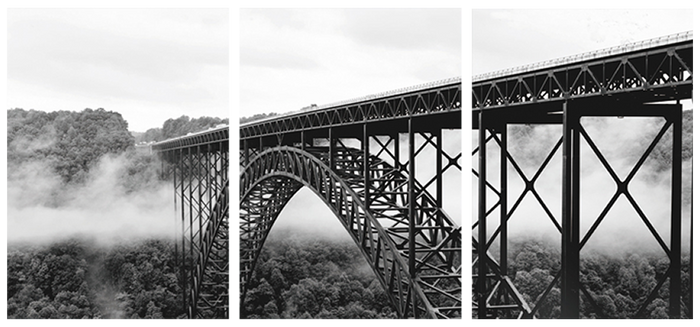 New River Gorge Bridge - Photography Triptych Print - 3 Panel Landscape Photography