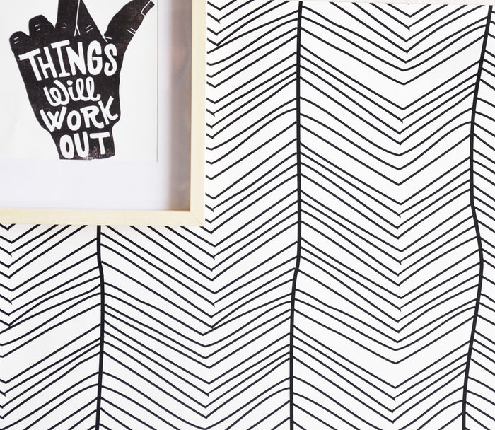 Handdrawn Chevron Removable Wall Paper