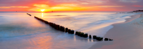 Jetty in the Sunset - Photography Print on Canvas - Canvas Panoramic Wall Art