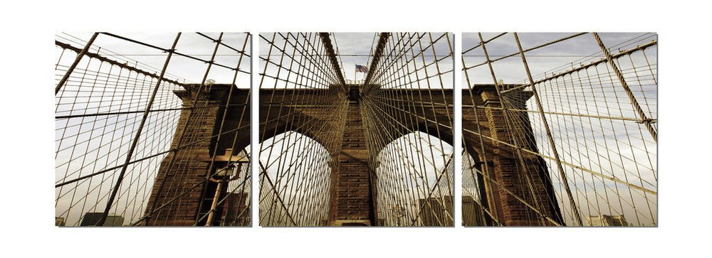 Brooklyn Bridge (Close Up) - Photography Triptych Print - 3 Panel Landscape Photography