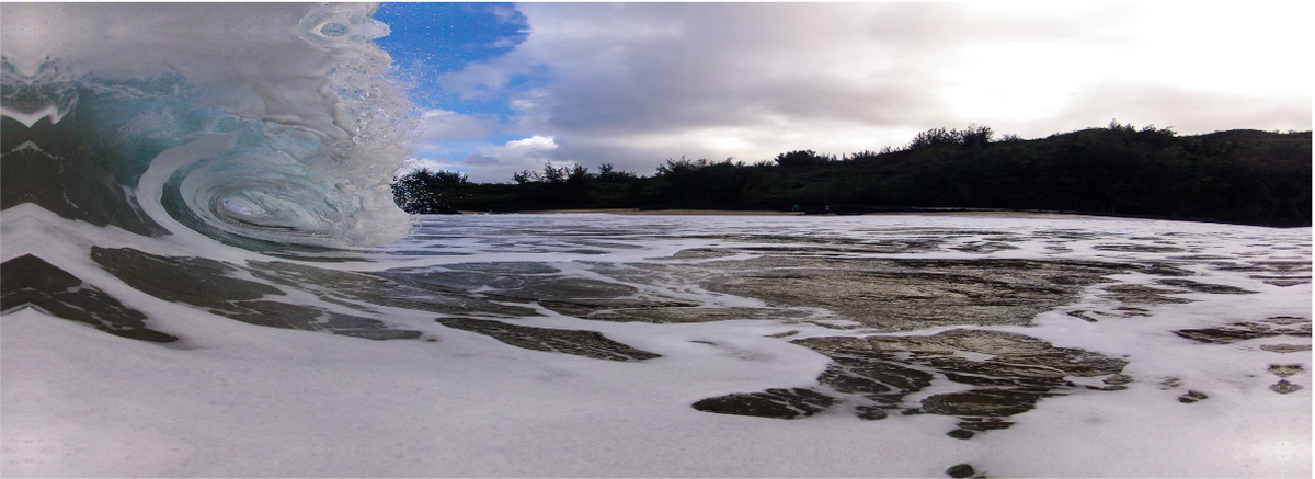 Curling Wave No. 1 - Photography Print on Canvas - Canvas Panoramic Wall Art