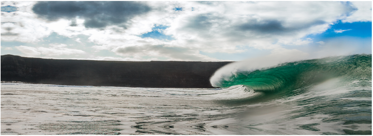 Rushing Wave - Photography Print on Canvas - Canvas Panoramic Wall Art