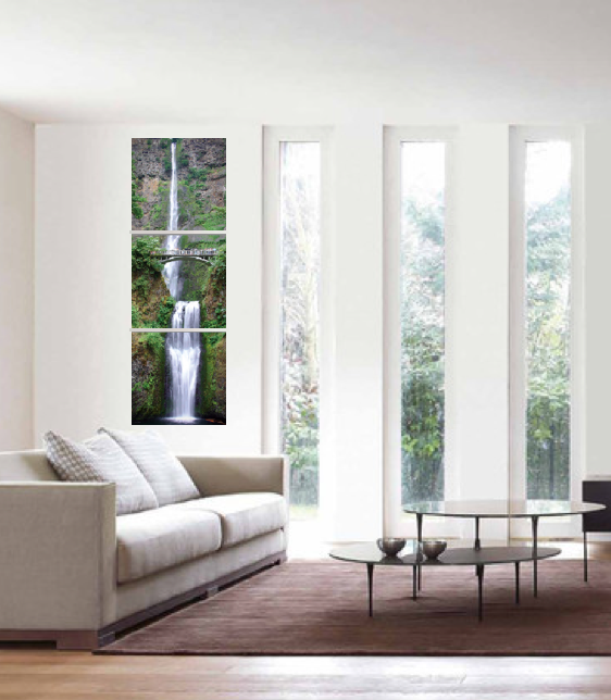 Multnomah Falls, Oregon - Photography Triptych Print - 3 Panel Landscape Photography