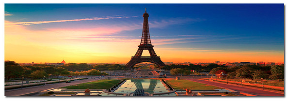 Eiffel Sun - Photography Print on Canvas - Canvas Panoramic Wall Art