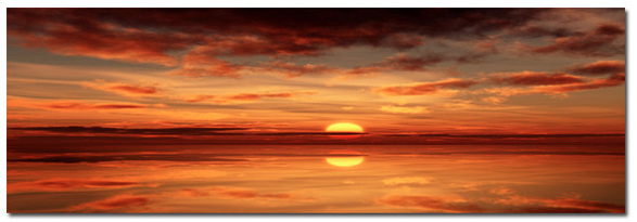 Setting Sun - Photography Print on Canvas - Canvas Panoramic Wall Art