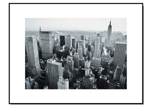 Manhattan Skyline: Framed Black and White Photography Print
