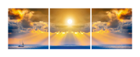 Sun Through Dramatic Clouds - Photography Triptych Print - 3 Panel Landscape Photography