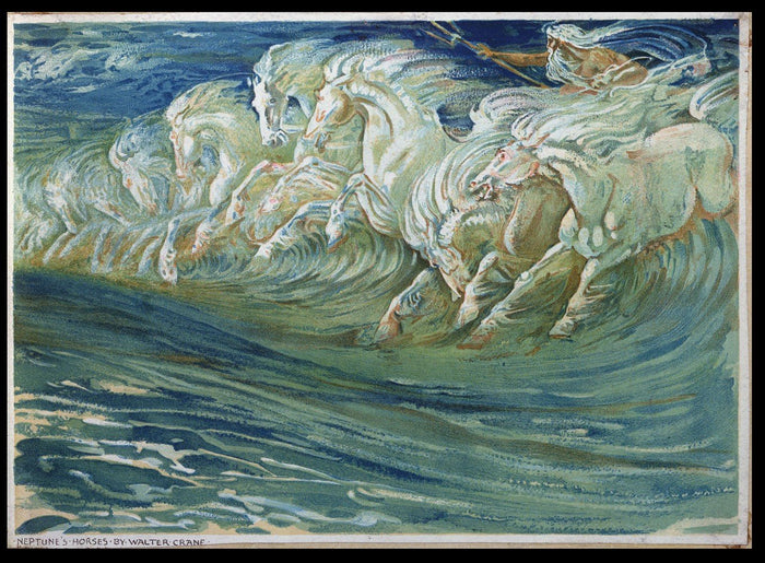 Neptune's Horses Wall Mural- Fine Art Removable Wall Mural