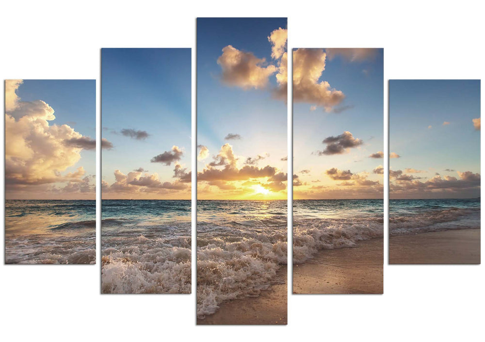 Sandy Tide at Sunset (HD Canvas 5-Panel)