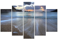 Receding Tide at Sunset #5 (HD Canvas 5-Panel)