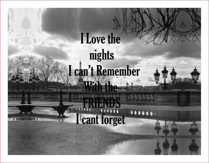 I Love the Nights I Can't Remember - Quote on Canvas - Inspirational Quote Canvas Wall Art