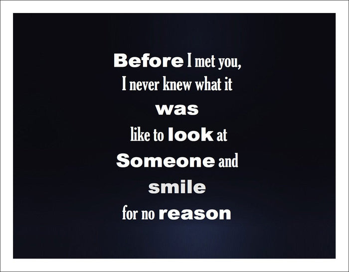 Before I Met You - Quote on Canvas - Inspirational Quote Canvas Wall Art