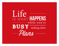 Life Is What Happens 3 - Quote on Canvas - Inspirational Quote Canvas Wall Art